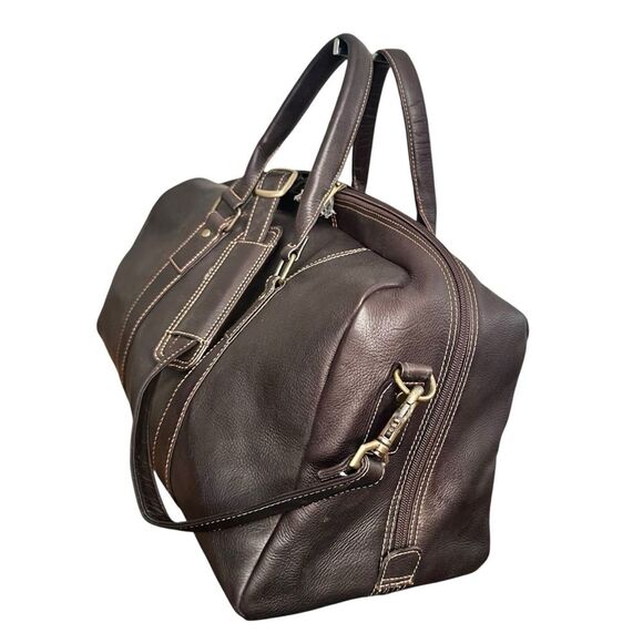 Links & Kings Leather Club Duffel Bag Brown Cafe - Picture 5 of 16